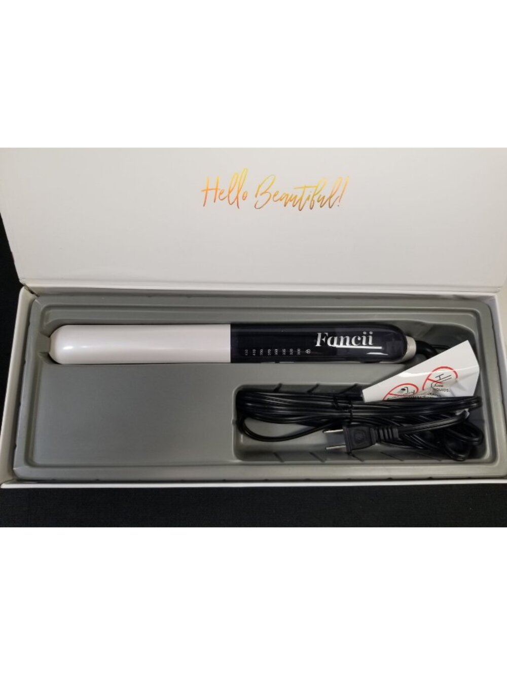 FANCII Satin salon Pro Ceramic Hair Straightener White/Gold  NEW IN BOX!